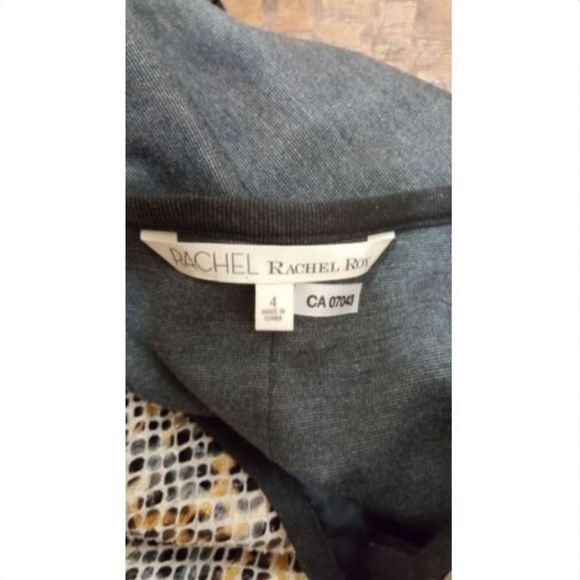 Rachel Roy Snakeskin Moto Jacket sz 4 Black - Picture 6 of 6